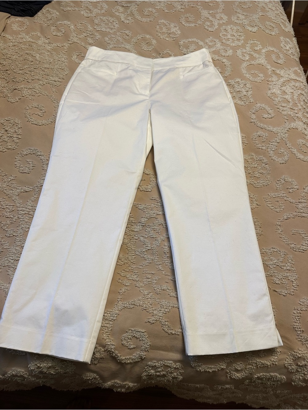 Ann Taylor White Straight-Leg Women's Pants